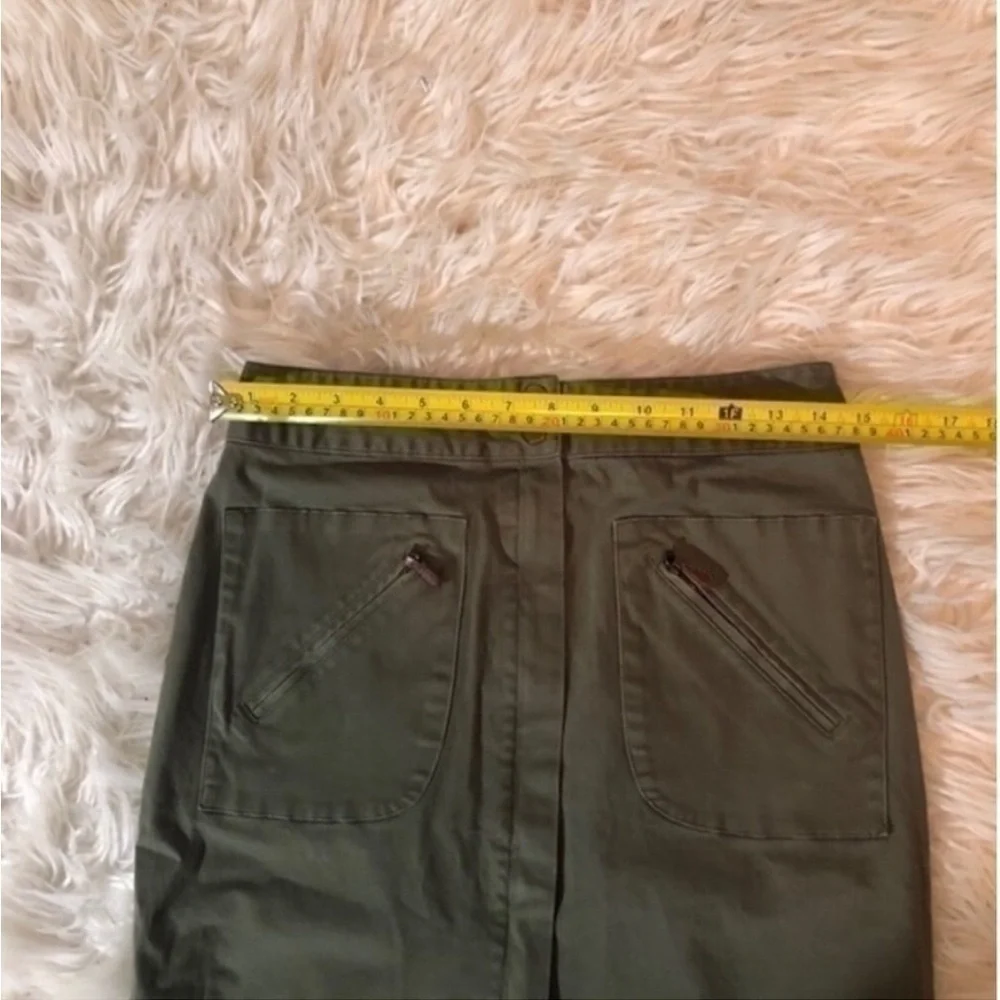 Christopher & Banks Skirt Khaki Green Stretch Casual